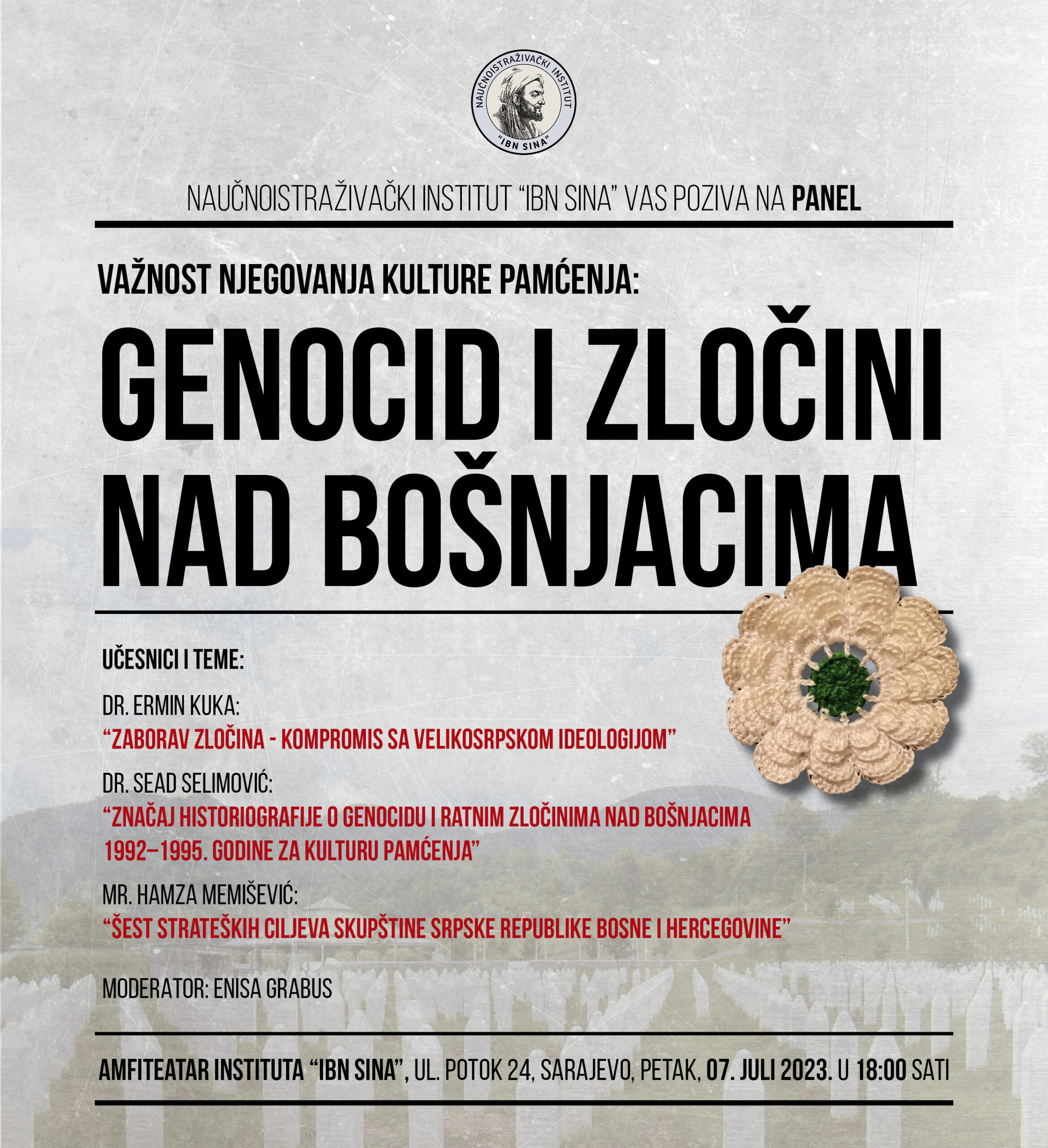 Panel: The importance of cultivating the culture of memory: Genocide and crimes against Bosniaks